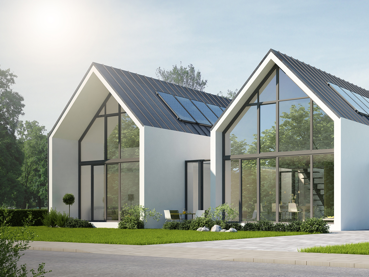 Haus mit Solaranlange und Solarspeicher Haus mit Solaranlange